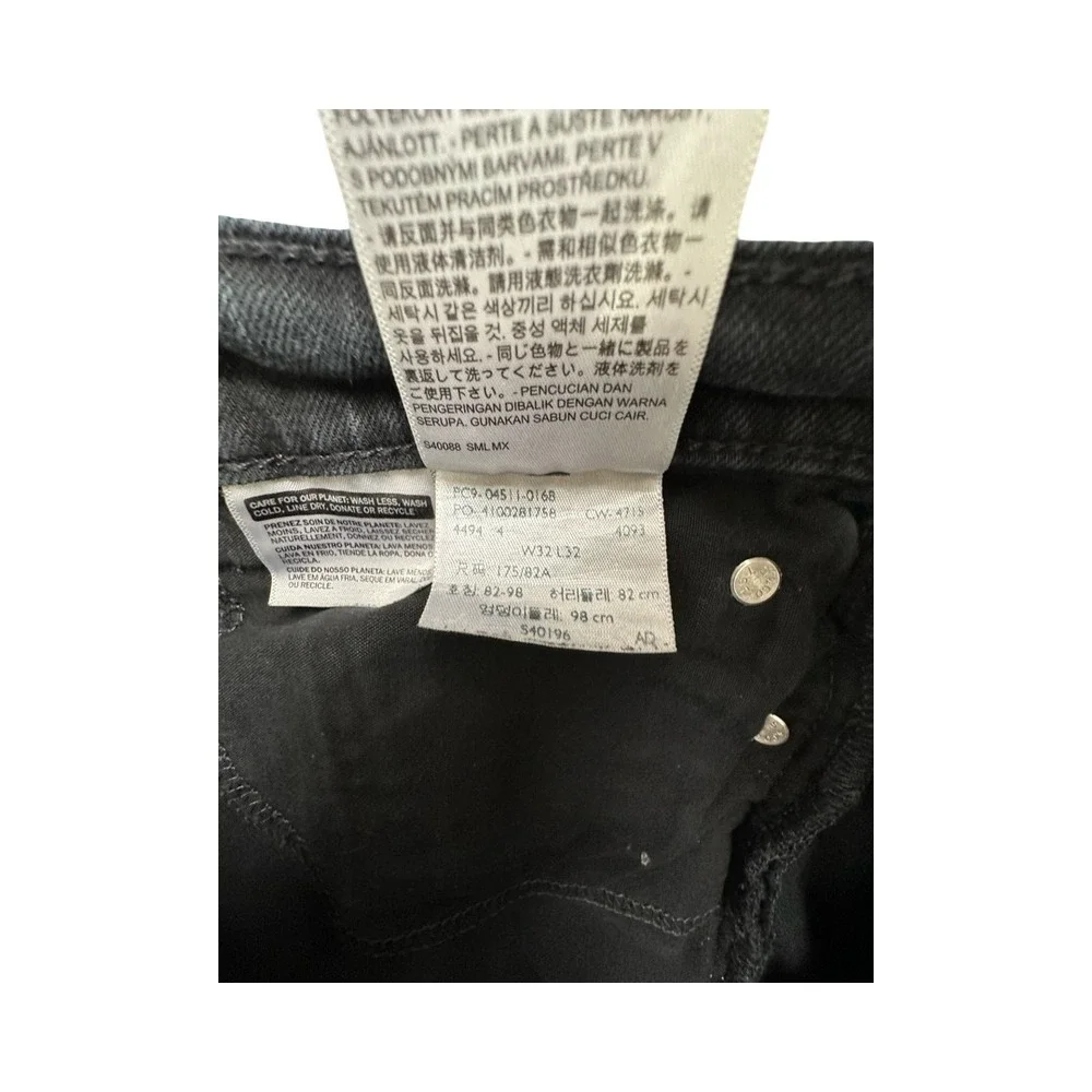 Levi's Jeans Mens W32 L32 Black 511 Slim Fit Bleach Dip Dye Custom Punk Grunge